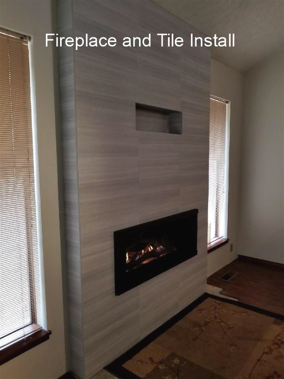 Fireplace and tile installation